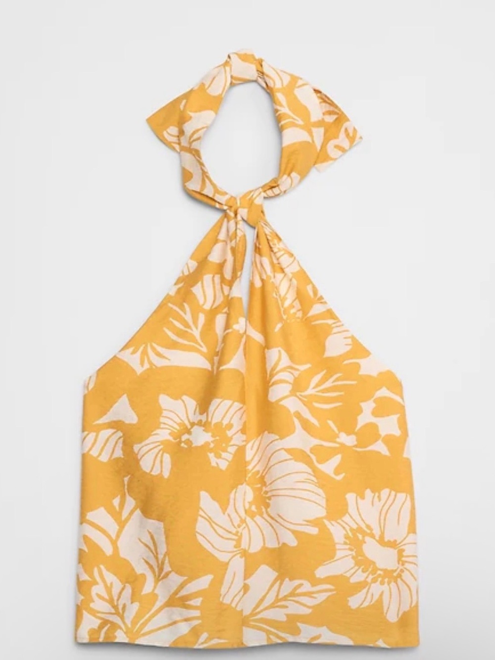 Banana Republic Yellow and White Floral Halter Top